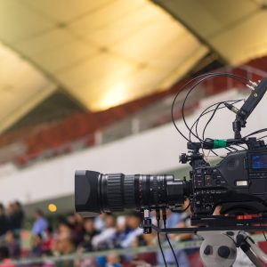 video camera recording in a football game